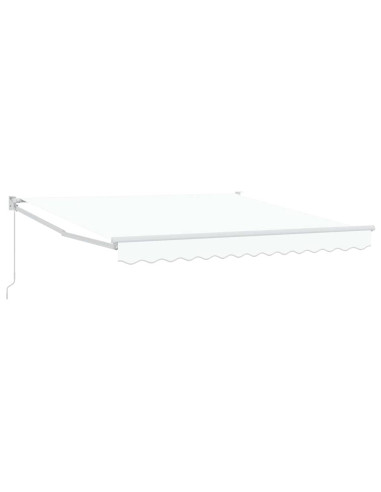 Tenda Retrattile Bianco 350 x 250 cm Poliestere e Alluminio