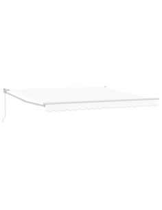 Tenda Retrattile Bianco 400 × 300 cm Poliestere e Alluminio 2