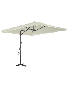 Ombrellone da Esterni con Palo in Acciaio 250x250 cm Sabbia 2