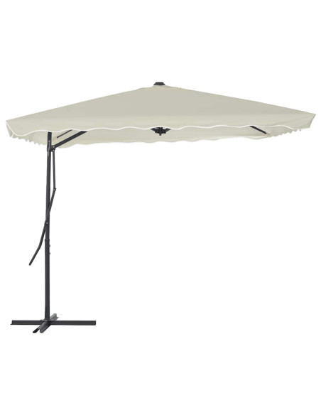 Ombrellone da Esterni con Palo in Acciaio 250x250 cm Sabbia