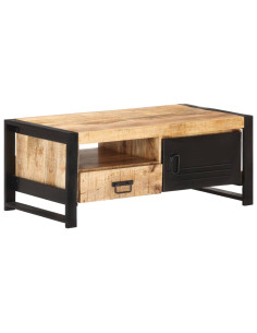 Tavolino da Caffè 100x50x40 cm in Legno Grezzo di Mango 2