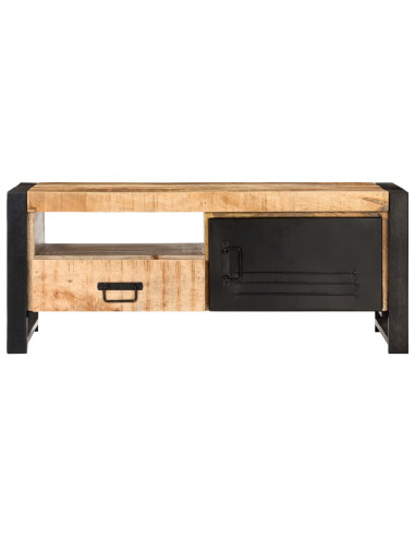 Tavolino da Caffè 100x50x40 cm in Legno Grezzo di Mango