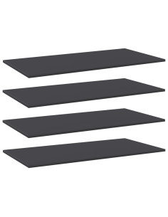 Ripiani per Libreria 4pz Grigi 100x50x1,5cm Legno Multistrato 2