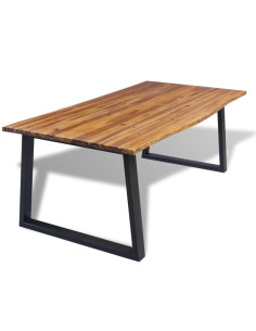 Tavolo da Pranzo Legno Massello Acacia 200x90 cm 2