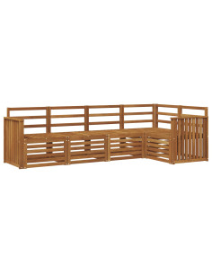 Set divani 5 pcs Naturale Legno di Acacia Massello 2