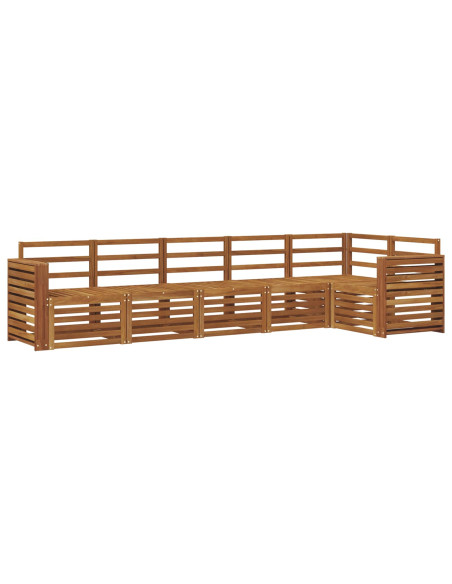 Set divani 6 pcs Naturale Legno di Acacia Massello