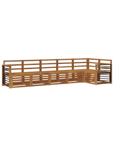 Set divani 6 pcs Naturale Legno di Acacia Massello