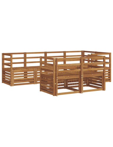 Set divani 7 pcs Naturale Legno di Acacia Massello