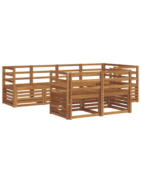 Set divani 7 pcs Naturale Legno di Acacia Massello