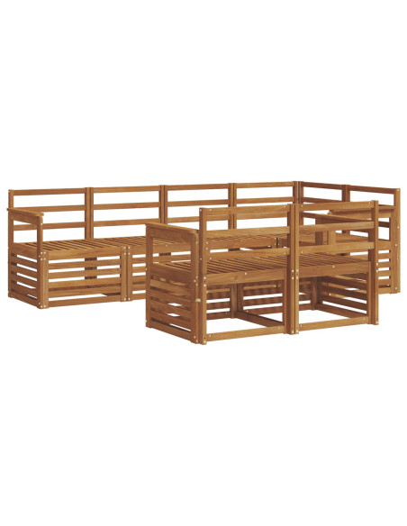 Set divani 7 pcs Naturale Legno di Acacia Massello