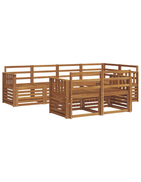 Set divani 7 pcs Naturale Legno di Acacia Massello