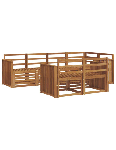 Set divani 7 pcs Naturale Legno di Acacia Massello