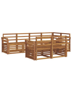 Set divani 7 pcs Naturale Legno di Acacia Massello 2