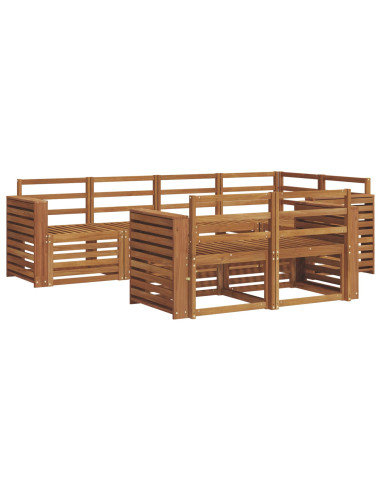 Set divani 7 pcs Naturale Legno di Acacia Massello