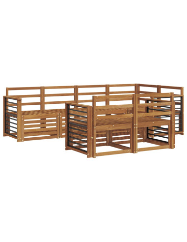 Set divani 7 pcs Naturale Legno di Acacia Massello