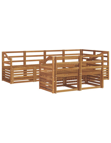 Set divani 7 pcs Naturale Legno di Acacia Massello