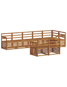 Set divani 8 pcs Naturale Legno di Acacia Massello 2