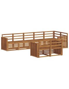 Set divani 8 pcs Naturale Legno di Acacia Massello 2