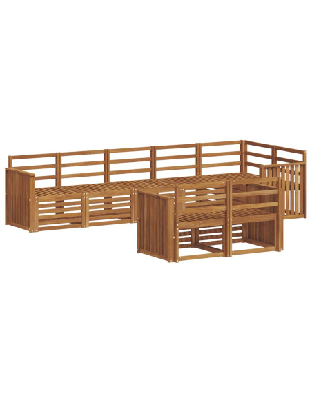 Set divani 8 pcs Naturale Legno di Acacia Massello