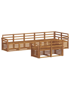 Set divani 8 pcs Naturale Legno di Acacia Massello 2