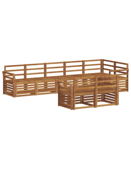 Set divani 8 pcs Naturale Legno di Acacia Massello