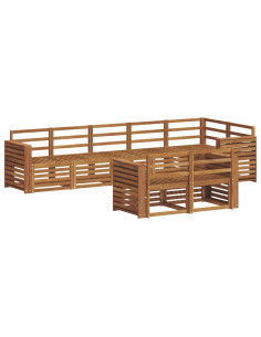Set divani 8 pcs Naturale Legno di Acacia Massello 2