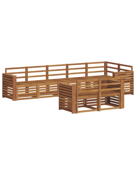 Set divani 8 pcs Naturale Legno di Acacia Massello