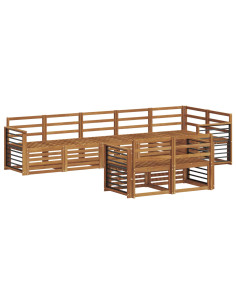 Set divani 8 pcs Naturale Legno di Acacia Massello 2