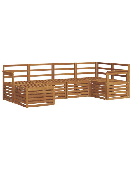 Set divani 8 pcs Naturale Legno di Acacia Massello