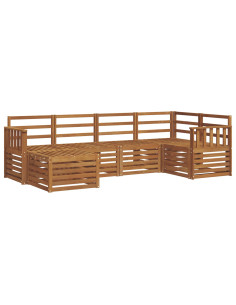 Set divani 8 pcs Naturale Legno di Acacia Massello 2