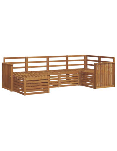 Set divani 8 pcs Naturale Legno di Acacia Massello 2