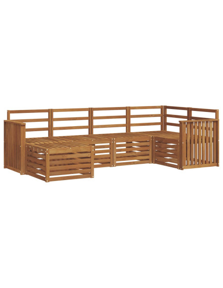 Set divani 8 pcs Naturale Legno di Acacia Massello