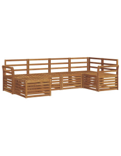 Set divani 8 pcs Naturale Legno di Acacia Massello 2