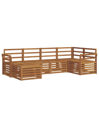 Set divani 8 pcs Naturale Legno di Acacia Massello