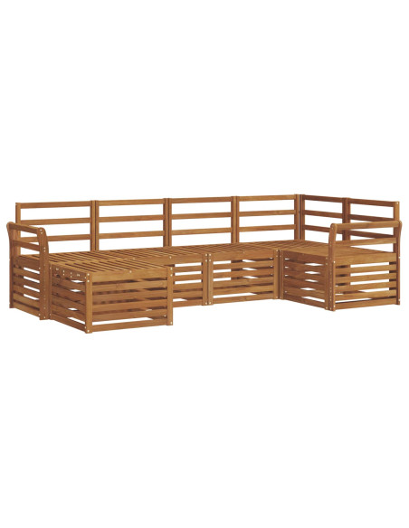Set divani 8 pcs Naturale Legno di Acacia Massello