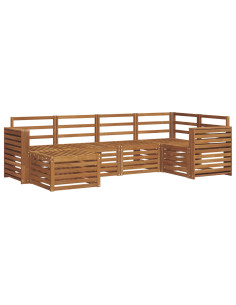Set divani 8 pcs Naturale Legno di Acacia Massello 2