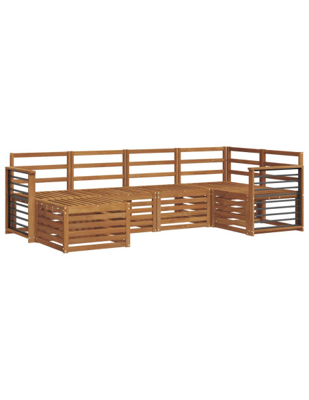 Set divani 8 pcs Naturale Legno di Acacia Massello