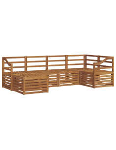 Set divani 8 pcs Naturale Legno di Acacia Massello 2
