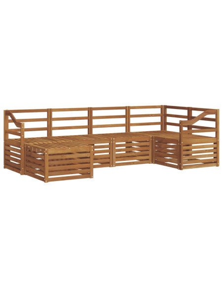 Set divani 8 pcs Naturale Legno di Acacia Massello