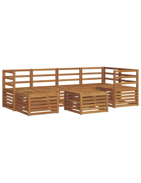 Set divani 9 pcs Naturale Legno di Acacia Massello