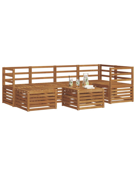 Set divani 9 pcs Naturale Legno di Acacia Massello