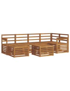 Set divani 9 pcs Naturale Legno di Acacia Massello 2