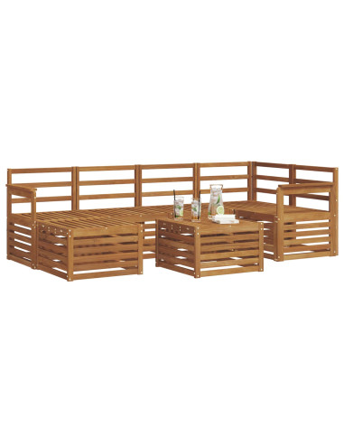 Set divani 9 pcs Naturale Legno di Acacia Massello
