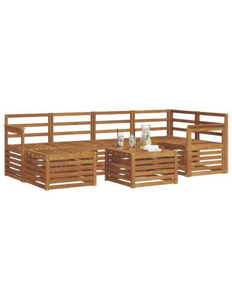 Set divani 9 pcs Naturale Legno di Acacia Massello