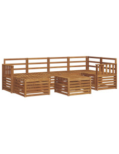 Set divani 9 pcs Naturale Legno di Acacia Massello 2