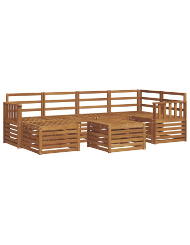 Set divani 9 pcs Naturale Legno di Acacia Massello