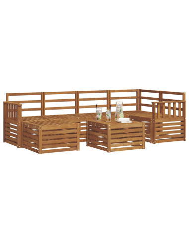 Set divani 9 pcs Naturale Legno di Acacia Massello
