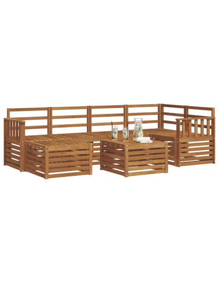 Set divani 9 pcs Naturale Legno di Acacia Massello