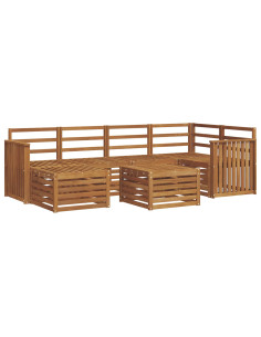 Set divani 9 pcs Naturale Legno di Acacia Massello 2