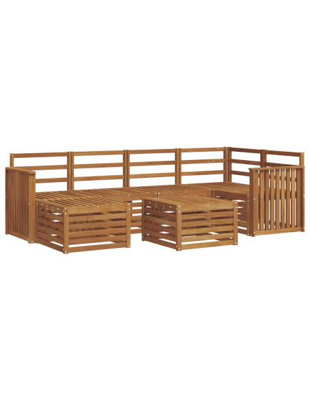 Set divani 9 pcs Naturale Legno di Acacia Massello